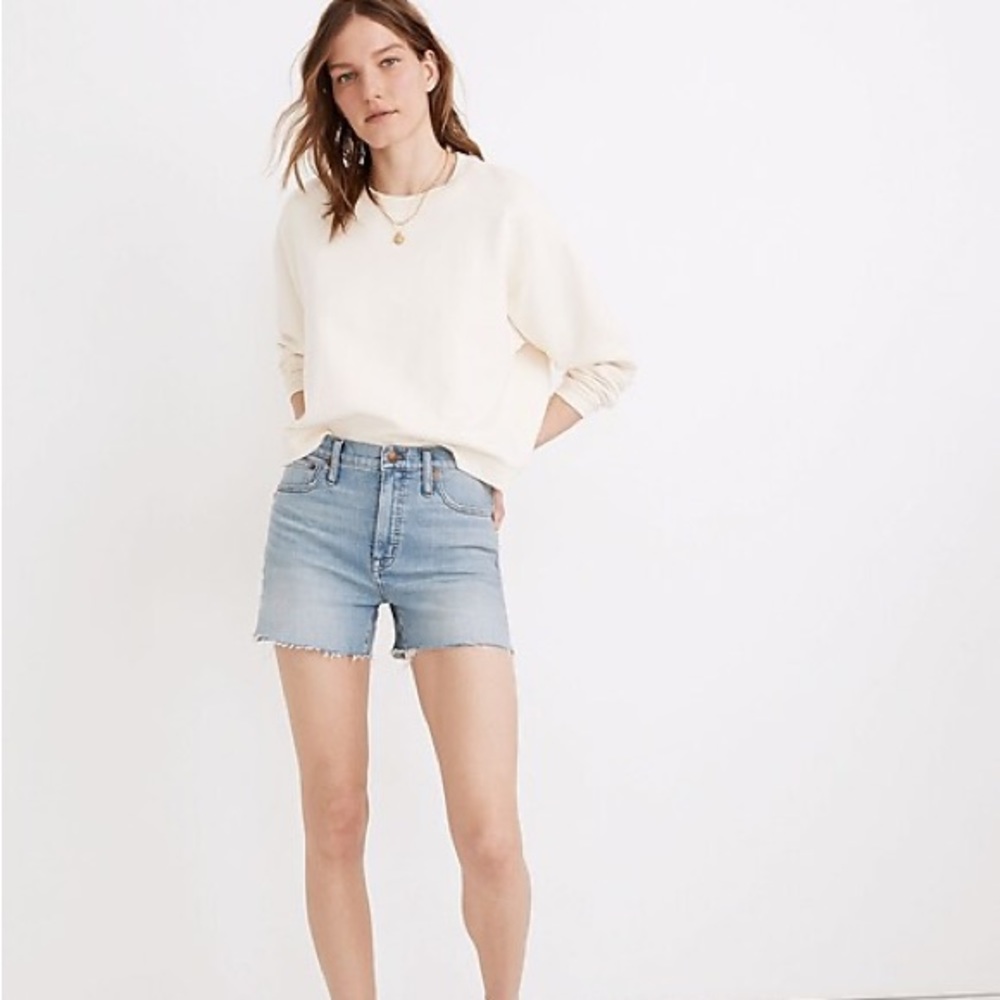 Madewell high rise denim shorts in Watt wash: Summerweight edition